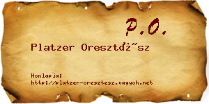 Platzer Oresztész névjegykártya